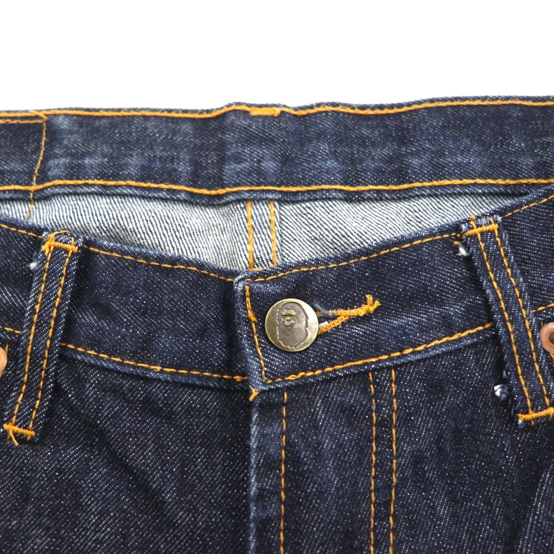 A Bathing Ape Rigid Denim Jeans, Size L, Indigo Blue, Lot 2005