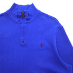 POLO RALPH LAUREN ハーフジップ スウェット L ブルー コットン スモールポニー刺繍