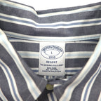 Brooks Brothers REGENT Button-Down Shirt, Size L, Gray, Striped, Non-Iron, Cotton