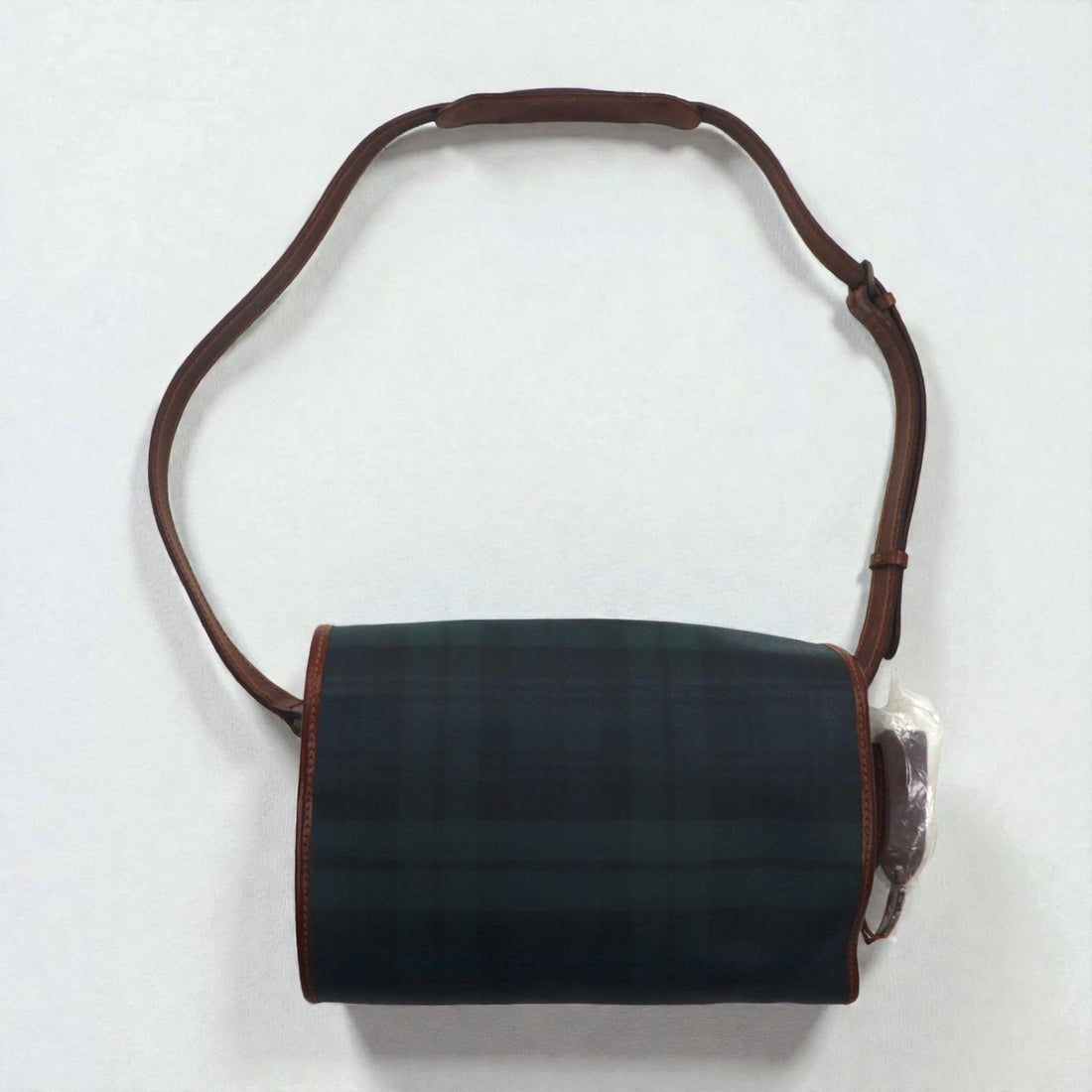 Polo Ralph Lauren Black Watch Shoulder Bag Green PVC Leather Check