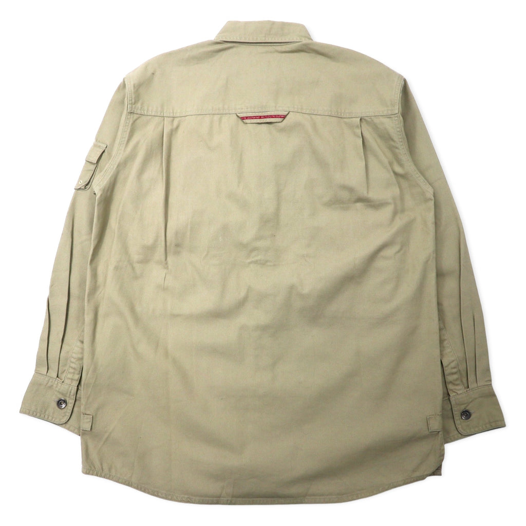 FUBU 00's Utility Work Shirt M Beige Cotton Big Size Unused Item