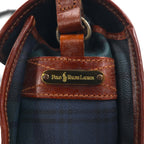 Polo Ralph Lauren Black Watch Shoulder Bag Green PVC Leather Check