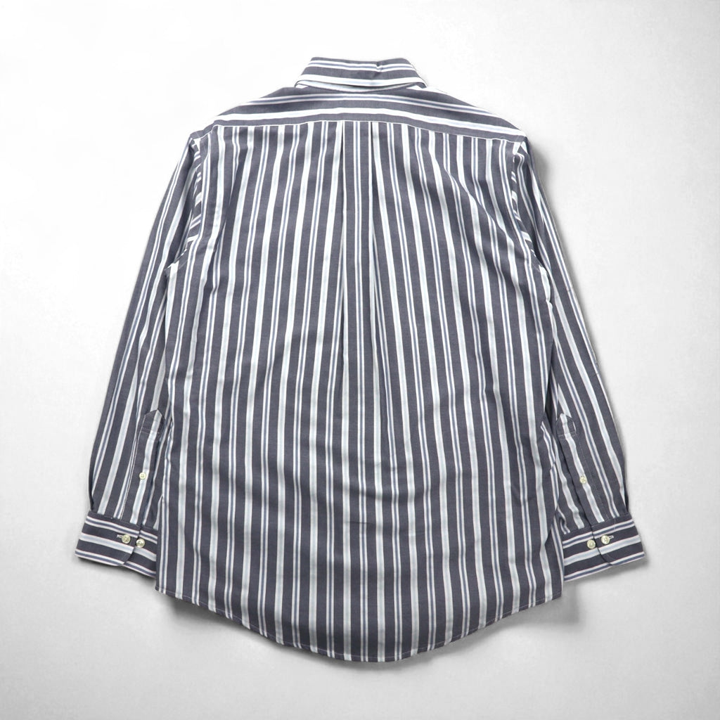 Brooks Brothers REGENT Button-Down Shirt, Size L, Gray, Striped, Non-Iron, Cotton
