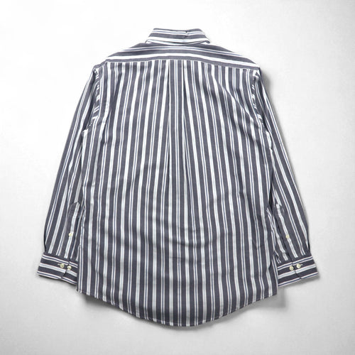 Brooks Brothers REGENT ボタンダウンシャツ L グレー ストライプ ノンアイロン コットン
