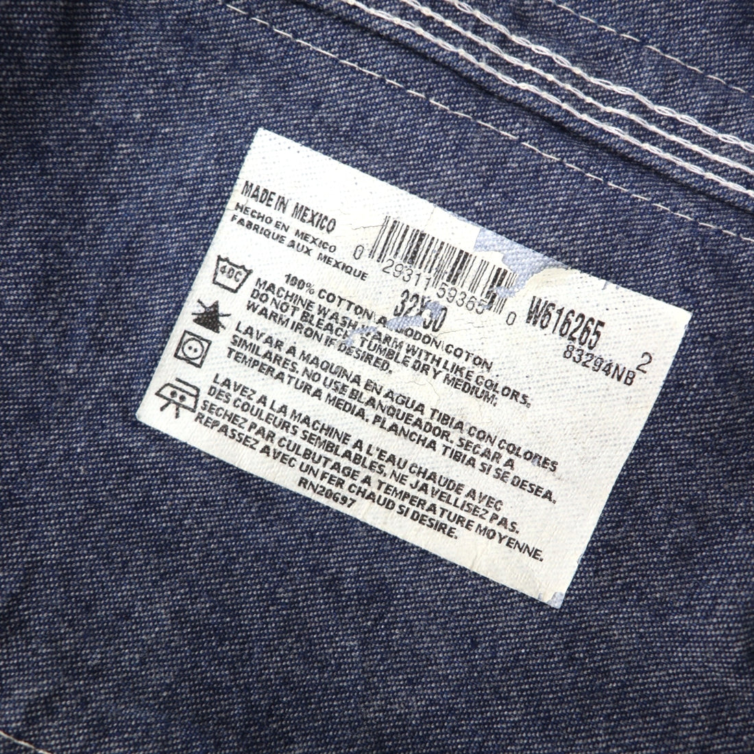 Dickies Denim Overalls M Indigo Blue INDIGO BIB OVERALL W616265 Made in Mexico