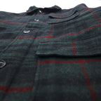 Woolrich 90年代 USA製 メルトンカバーオール ウールジャケット L ブラックウォッチ グリーン チェック 中綿 キルティングライナー