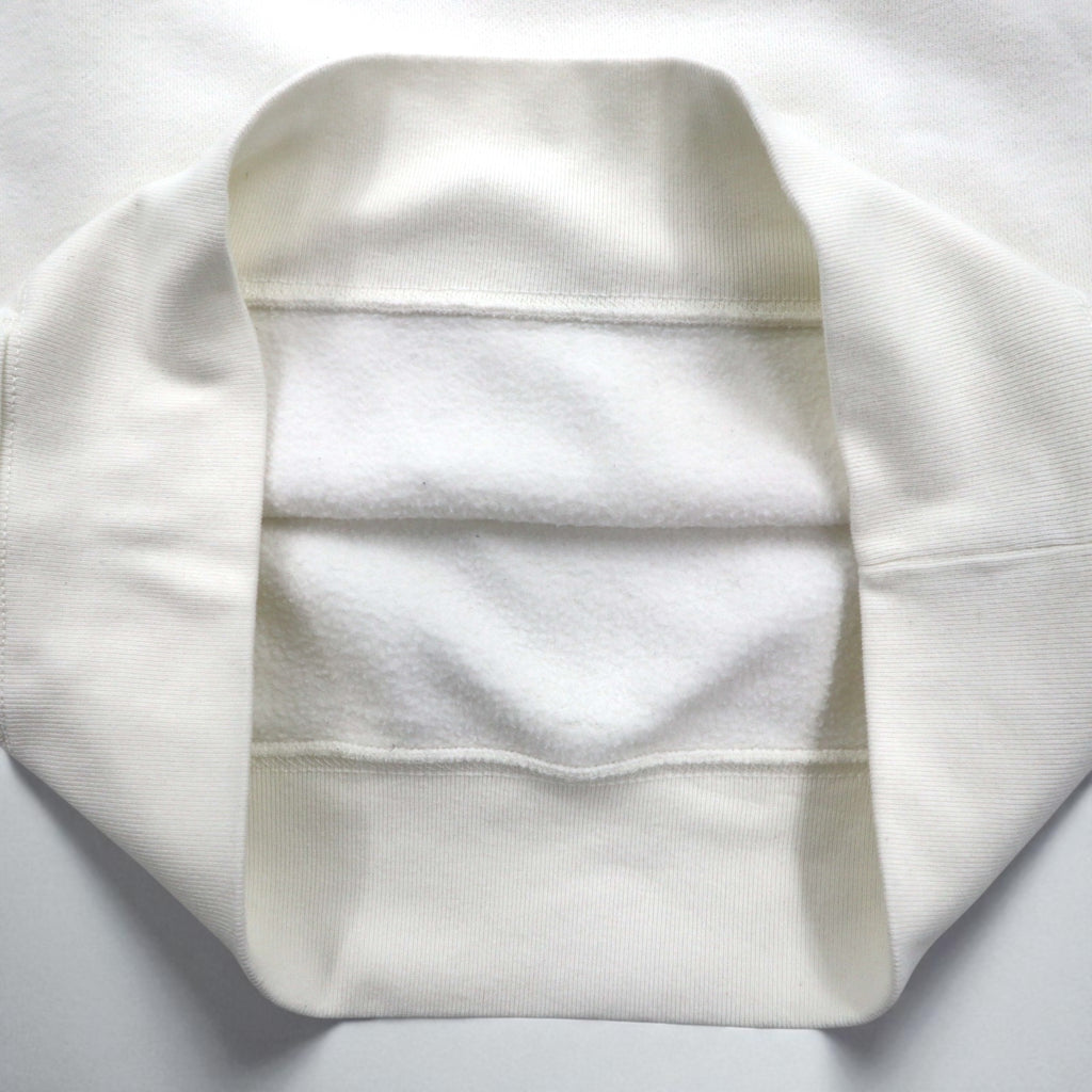 Polo by Ralph Lauren 90s Reverse Weave V-Neck Sweatshirt, Size M, White, Fleece-Lined, Small Pony Embroidery
