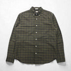 J.CREW アメリカンピマコットン ボタンダウン シャツ M カーキ チェック 胸ポケット SLIM UNTUCKED