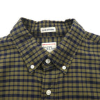 J.CREW アメリカンピマコットン ボタンダウン シャツ M カーキ チェック 胸ポケット SLIM UNTUCKED