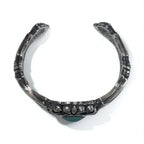 Vintage Silver Bangle Vintage Flare Floral Turquoise Bangle 925 A&amp;A Gothic