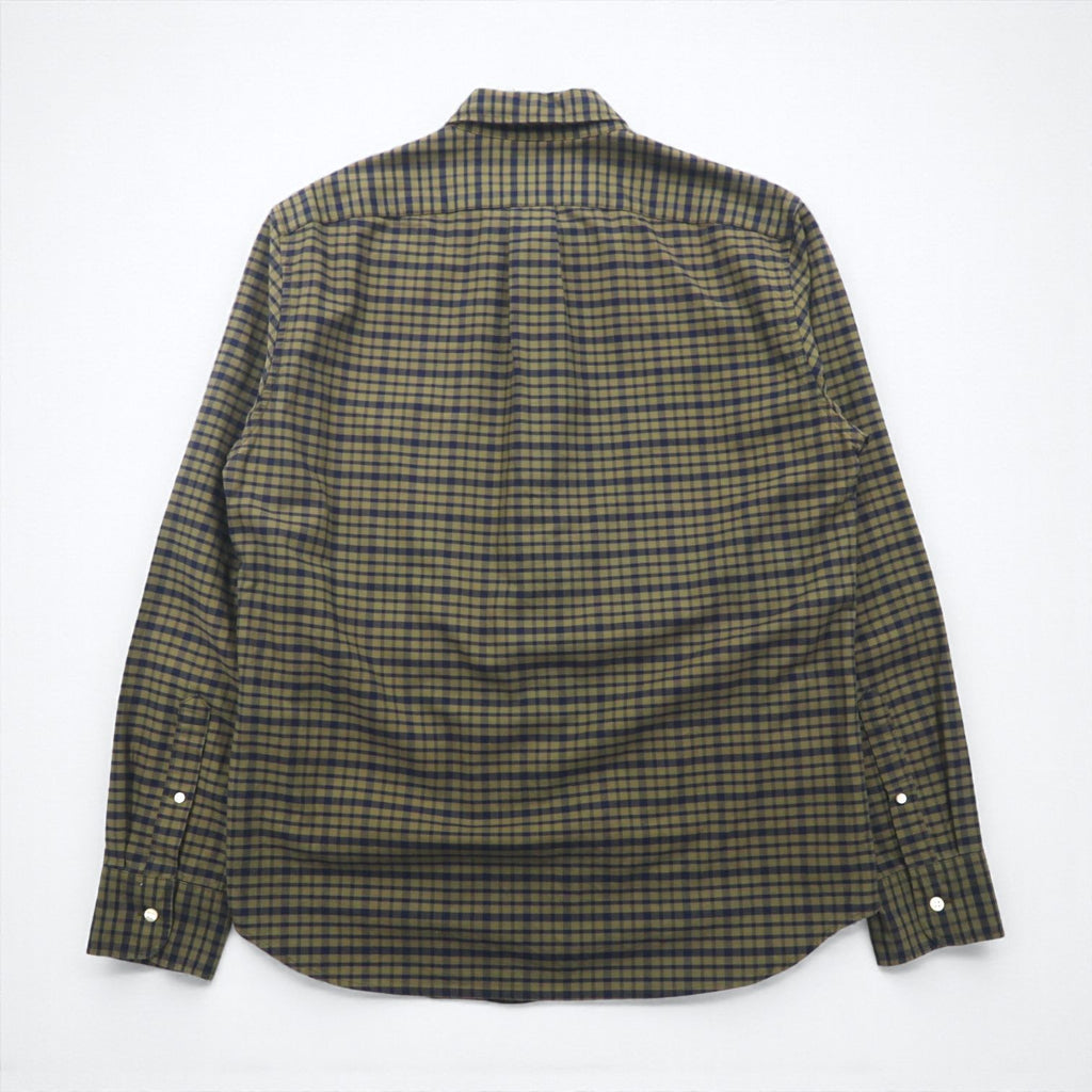 J.CREW アメリカンピマコットン ボタンダウン シャツ M カーキ チェック 胸ポケット SLIM UNTUCKED