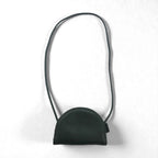COACH Old Made in USA Half Moon Shoulder Bag Black Leather and Cowhide 9911
