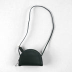COACH Old Made in USA Half Moon Shoulder Bag Black Leather and Cowhide 9911