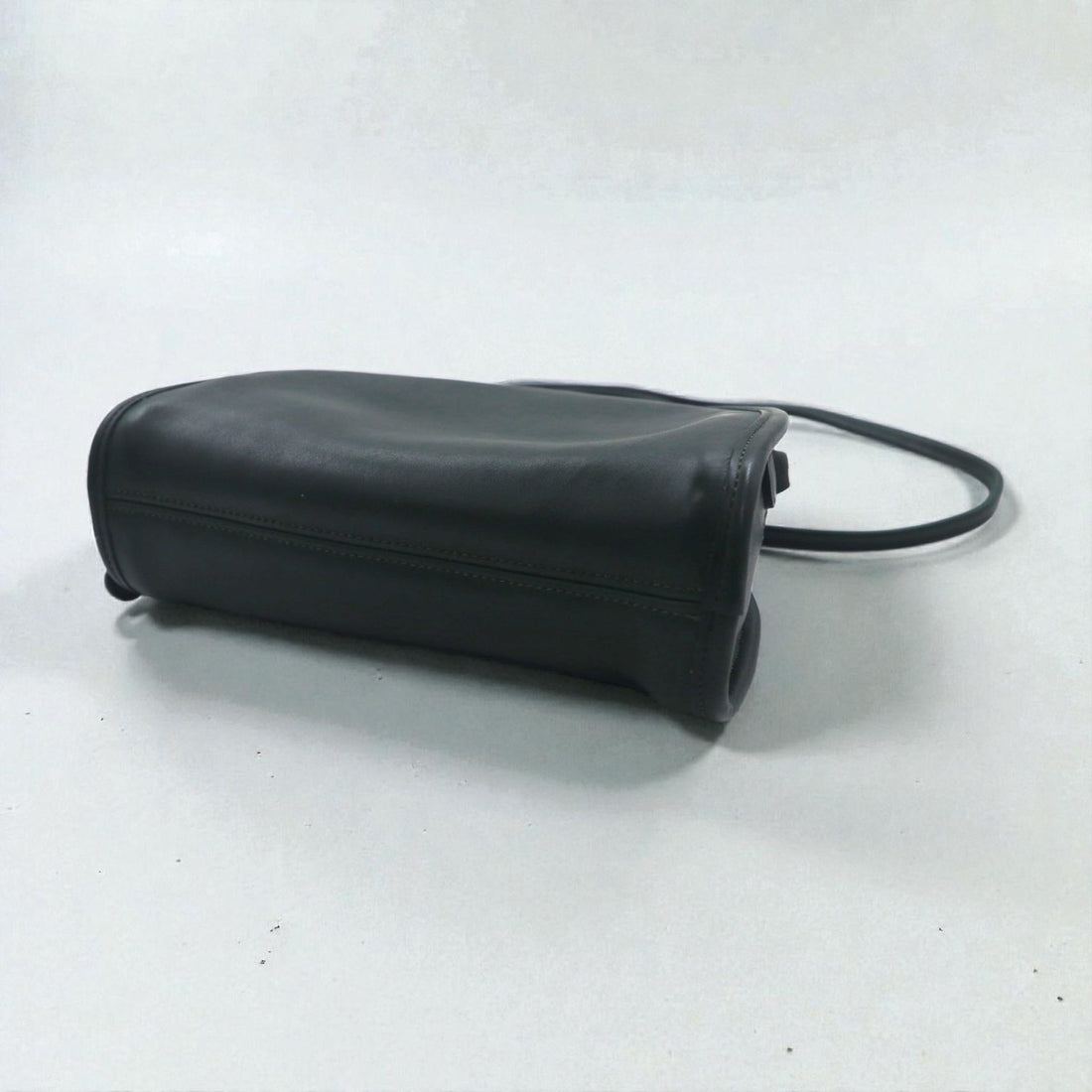 COACH Old Made in USA Half Moon Shoulder Bag Black Leather and Cowhide 9911
