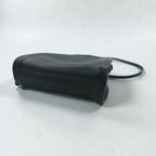 COACH Old Made in USA Half Moon Shoulder Bag Black Leather and Cowhide 9911