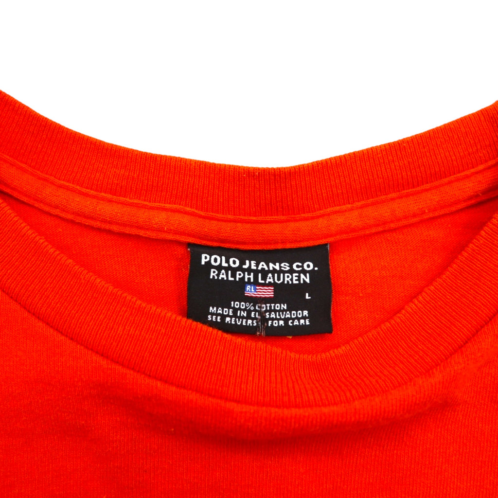 POLO JEANS CO. RALPH LAUREN 90年代 ロゴプリント Tシャツ L オレンジ コットン