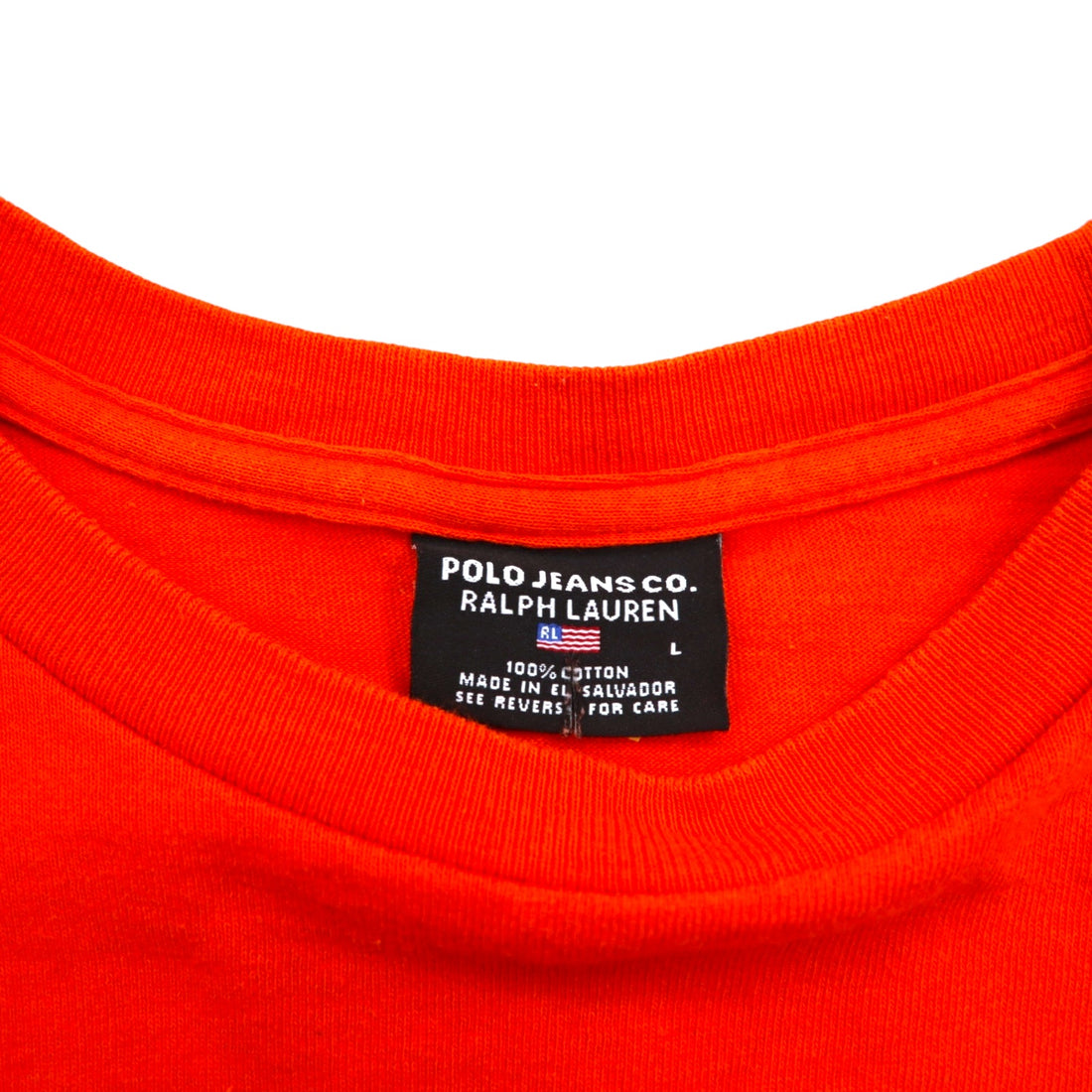 POLO JEANS CO. RALPH LAUREN 90年代 ロゴプリント Tシャツ L オレンジ コットン
