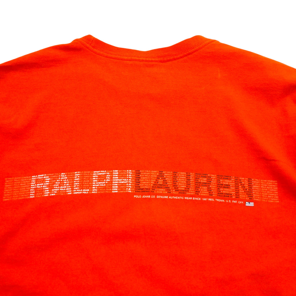 POLO JEANS CO. RALPH LAUREN 90年代 ロゴプリント Tシャツ L オレンジ コットン