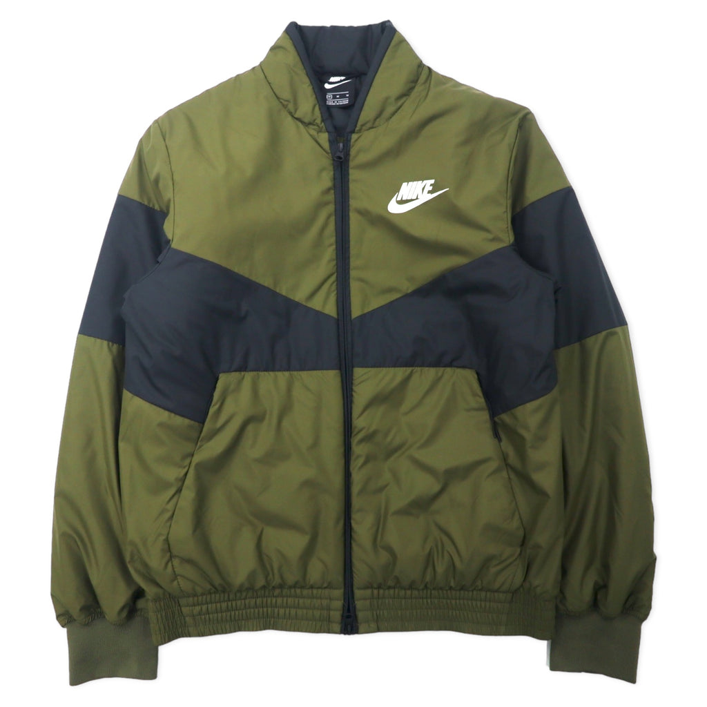 日本然リトテ-古着オンライン-NIKE シンセティック フィル ボンバージャケット 中綿 M カーキ ポリエステル スウォッシュロゴ NSW SYNTHETIC FILL FZ CD9235-395-NIKE Synthetic Phil Bomber Jacket Cotton M KHAKI Polyester Swash Logo NSW Synthetic Fill FZ CD9235-395