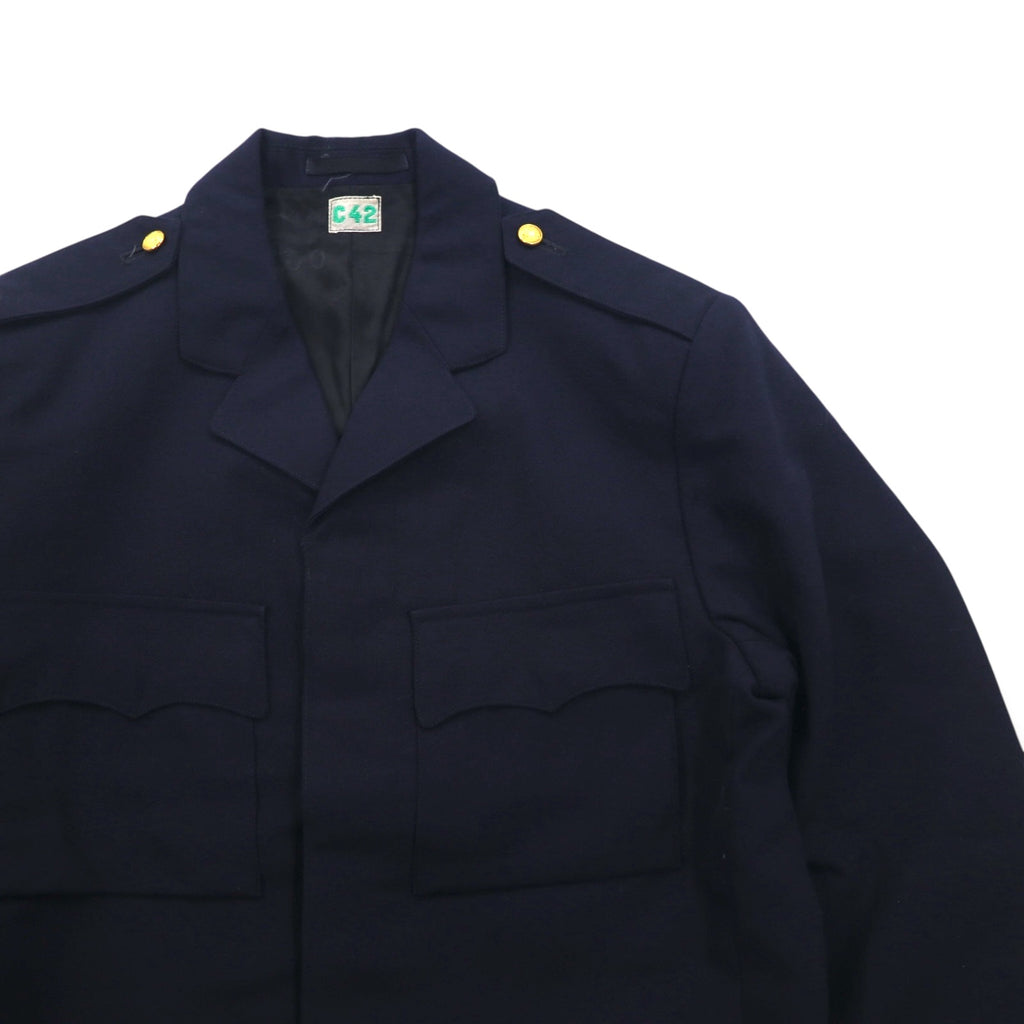 70s Swedish Vintage Military Uniform Ike Jacket, Euro, Size S, Short, with Epaulettes and Gold Buttons, CBV, KARLSKRONA, 70s, Army