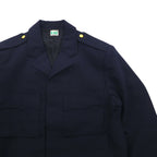 70s Swedish Vintage Military Uniform Ike Jacket, Euro, Size S, Short, with Epaulettes and Gold Buttons, CBV, KARLSKRONA, 70s, Army