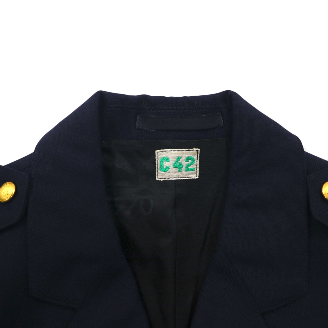 70s Swedish Vintage Military Uniform Ike Jacket, Euro, Size S, Short, with Epaulettes and Gold Buttons, CBV, KARLSKRONA, 70s, Army