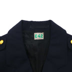 70s Swedish Vintage Military Uniform Ike Jacket, Euro, Size S, Short, with Epaulettes and Gold Buttons, CBV, KARLSKRONA, 70s, Army