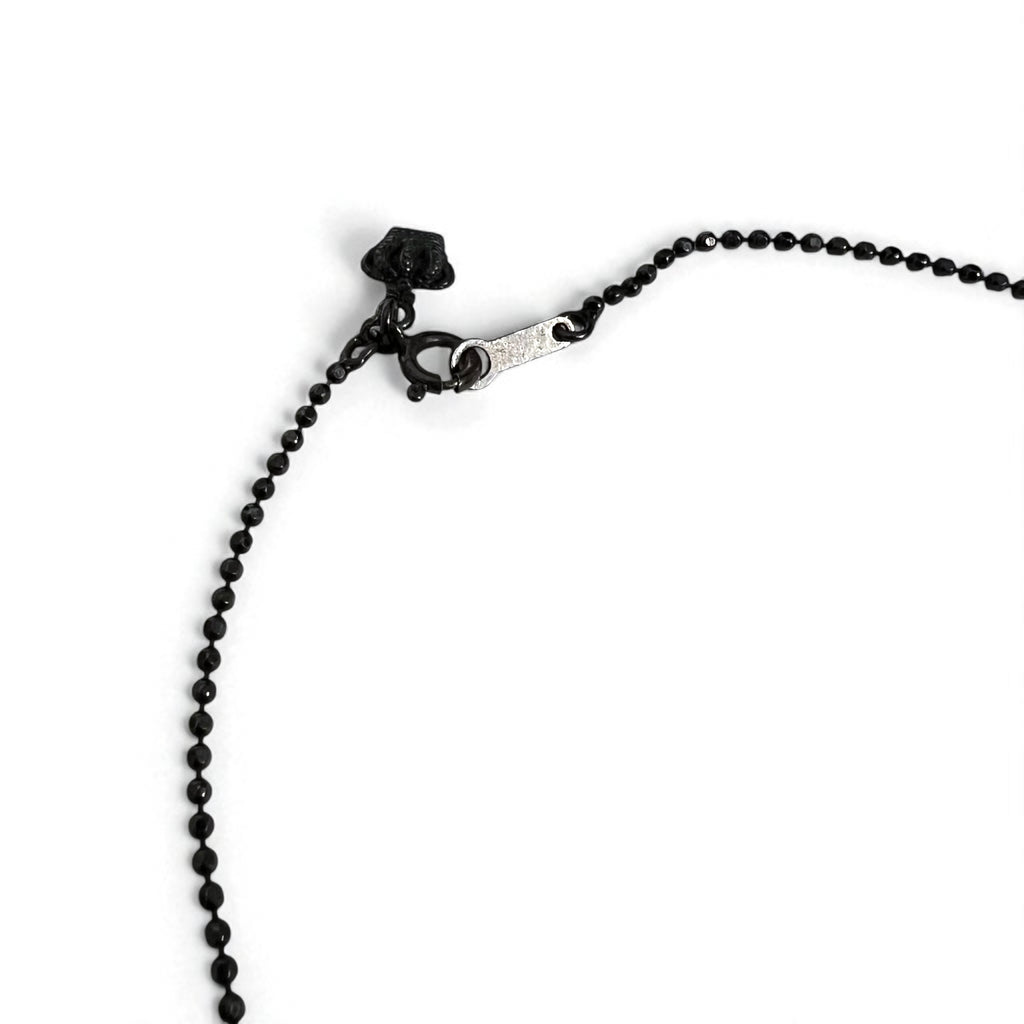 Justin Davis ナチュラル NATURAL スカル ネックレス BLACK SPINEL WHITE TOPAZ シルバー925 ボールチェーン