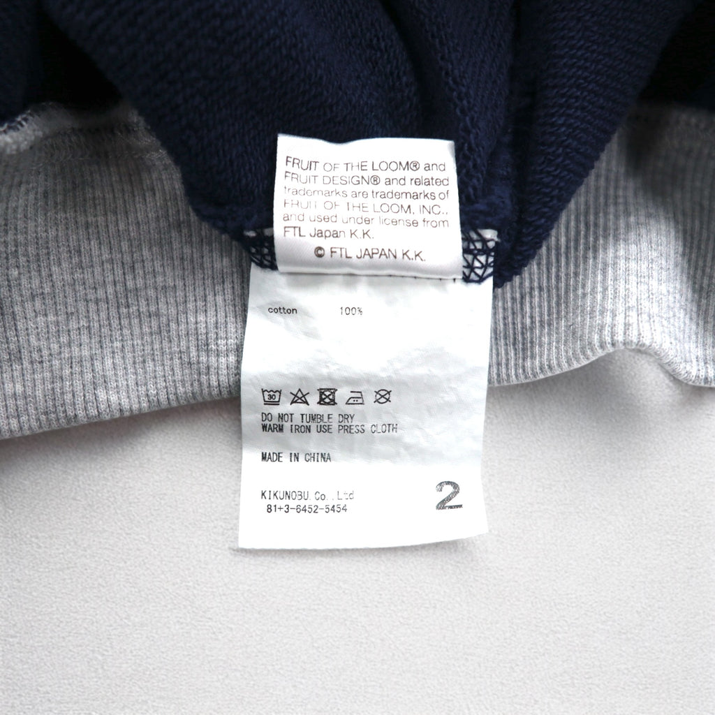 JieDa × FRUIT OF THE LOOM 2-tone vintage parka 2TONE VINTAGE PARKER M Navy Gray Retrofit front V Jie-21W-CT05 Unused item