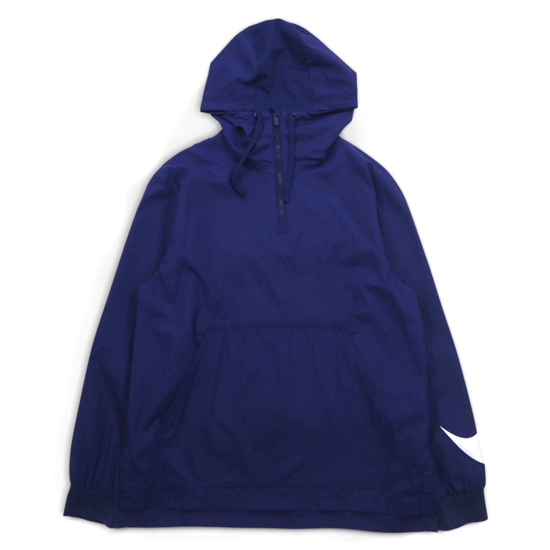 NIKE Half Zip Anorak Parka M Navy Sleeve Logo Swoosh NSW JKT HD WVN PKBL 833867-429