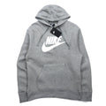 NIKE Swoosh Logo Print Pullover Hoodie M Grey NSW CLUB HOODIE BV2973-063 Made in Pakistan Unused
