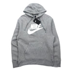 NIKE Swoosh Logo Print Pullover Hoodie M Grey NSW CLUB HOODIE BV2973-063 Made in Pakistan Unused