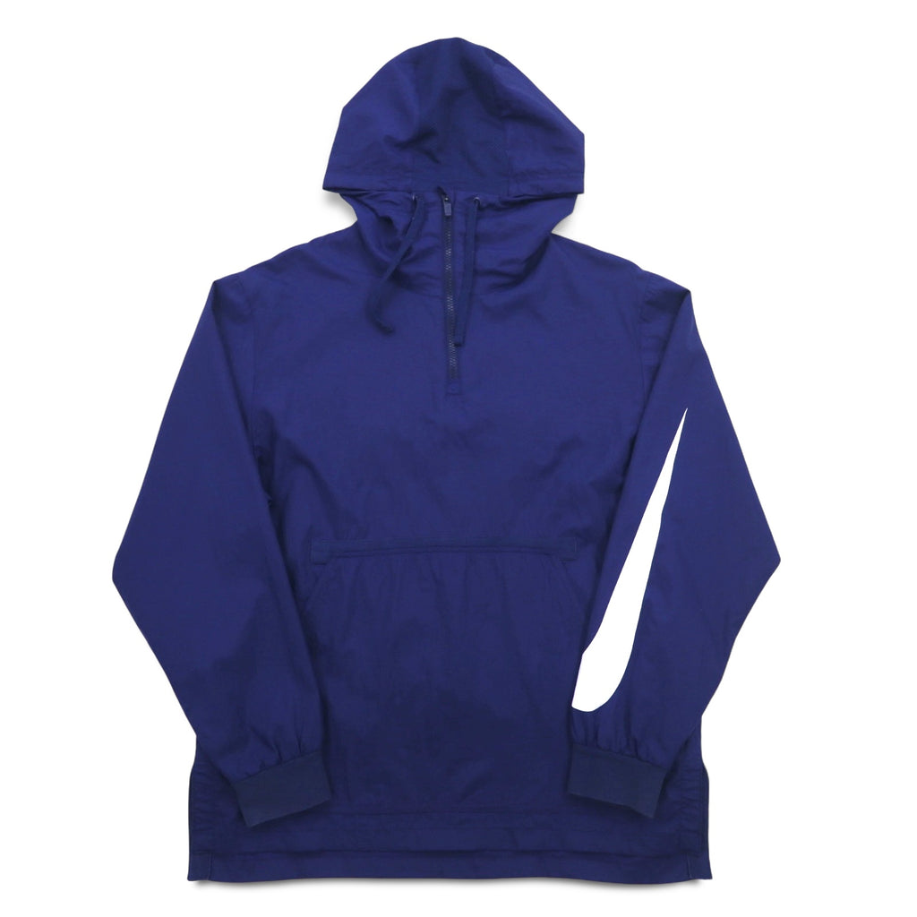 NIKE Half Zip Anorak Parka M Navy Sleeve Logo Swoosh NSW JKT HD WVN PKBL 833867-429