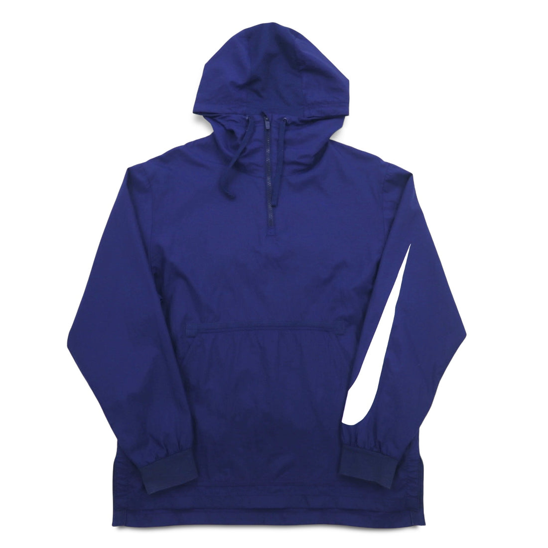 NIKE Half Zip Anorak Parka M Navy Sleeve Logo Swoosh NSW JKT HD WVN PKBL 833867-429
