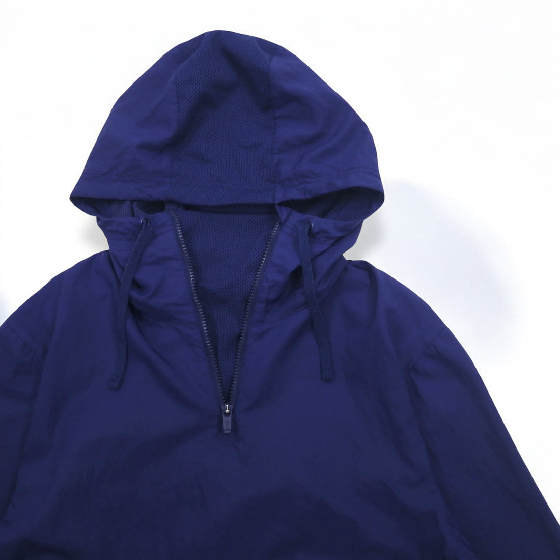 NIKE Half Zip Anorak Parka M Navy Sleeve Logo Swoosh NSW JKT HD WVN PKBL 833867-429
