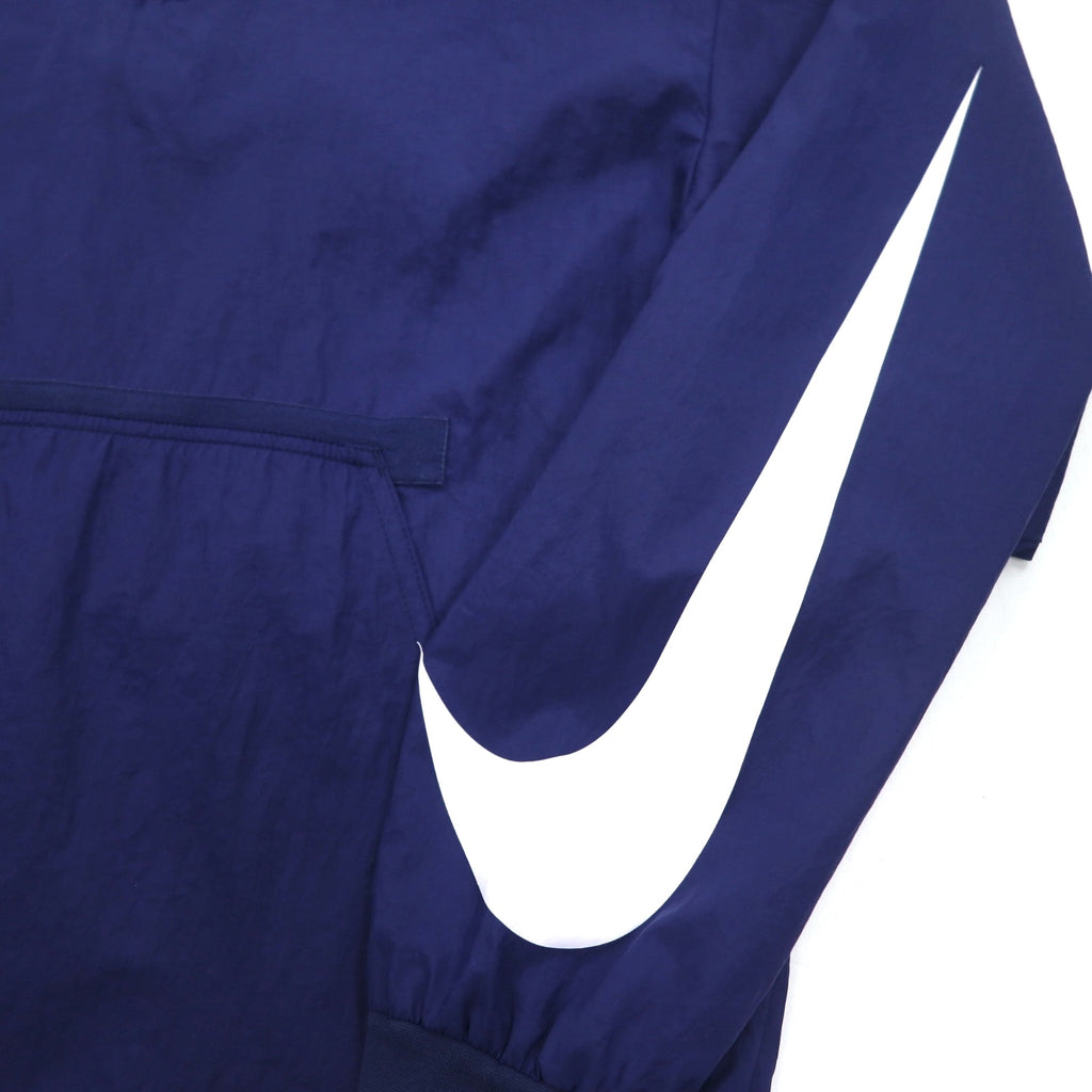 NIKE Half Zip Anorak Parka M Navy Sleeve Logo Swoosh NSW JKT HD WVN PKBL 833867-429