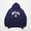 GENUINE STUFF College Arch Logo Hoodie, 2XL, Navy Cotton, Kangaroo Pocket, BUTLER