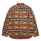 SCHOTT BROS. Native American print flannel shirt, L, multicolor, cotton, chest pocket, 3105047
