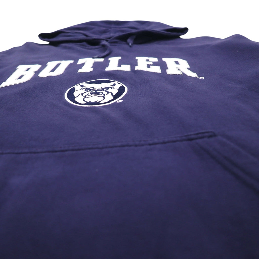 GENUINE STUFF College Arch Logo Hoodie, 2XL, Navy Cotton, Kangaroo Pocket, BUTLER