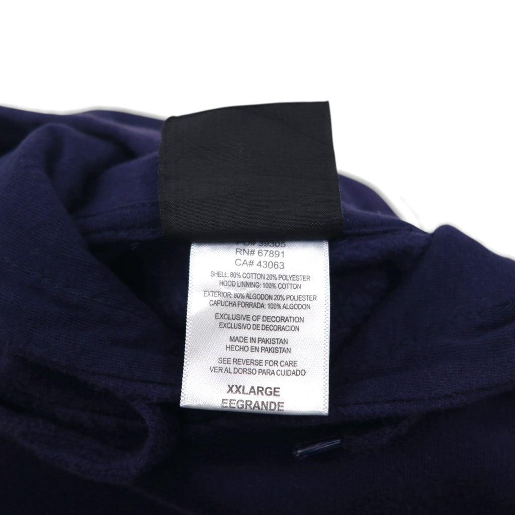 GENUINE STUFF College Arch Logo Hoodie, 2XL, Navy Cotton, Kangaroo Pocket, BUTLER