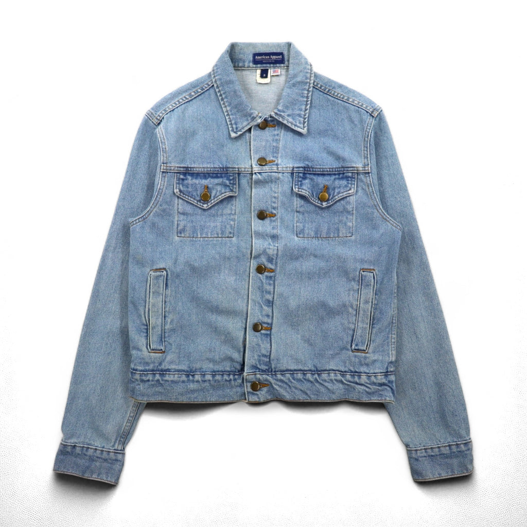 American Apparel USA-Made Denim Jacket, Size S, Indigo and Blue, Cotton
