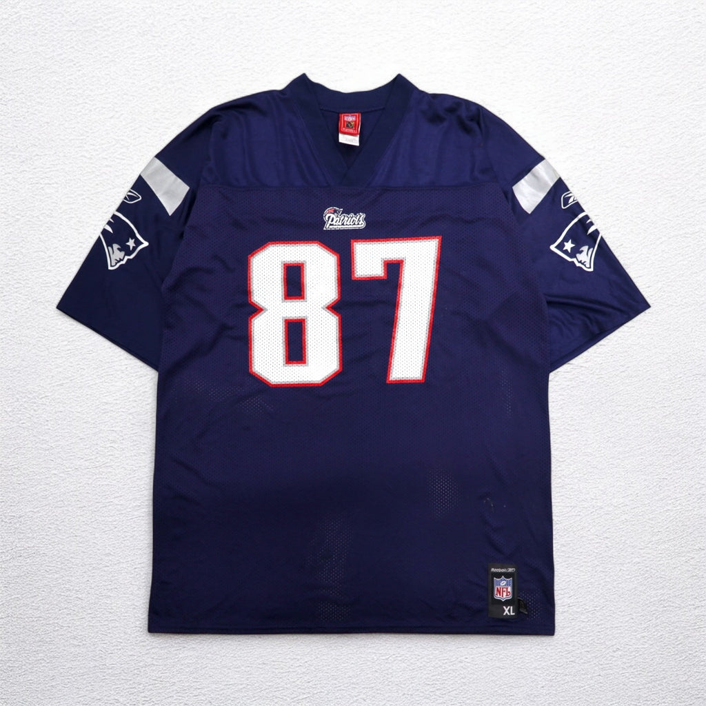 Reebok Game Shirt NFL Patriots Football Uniform XL Navy Mesh Nylon Numbering