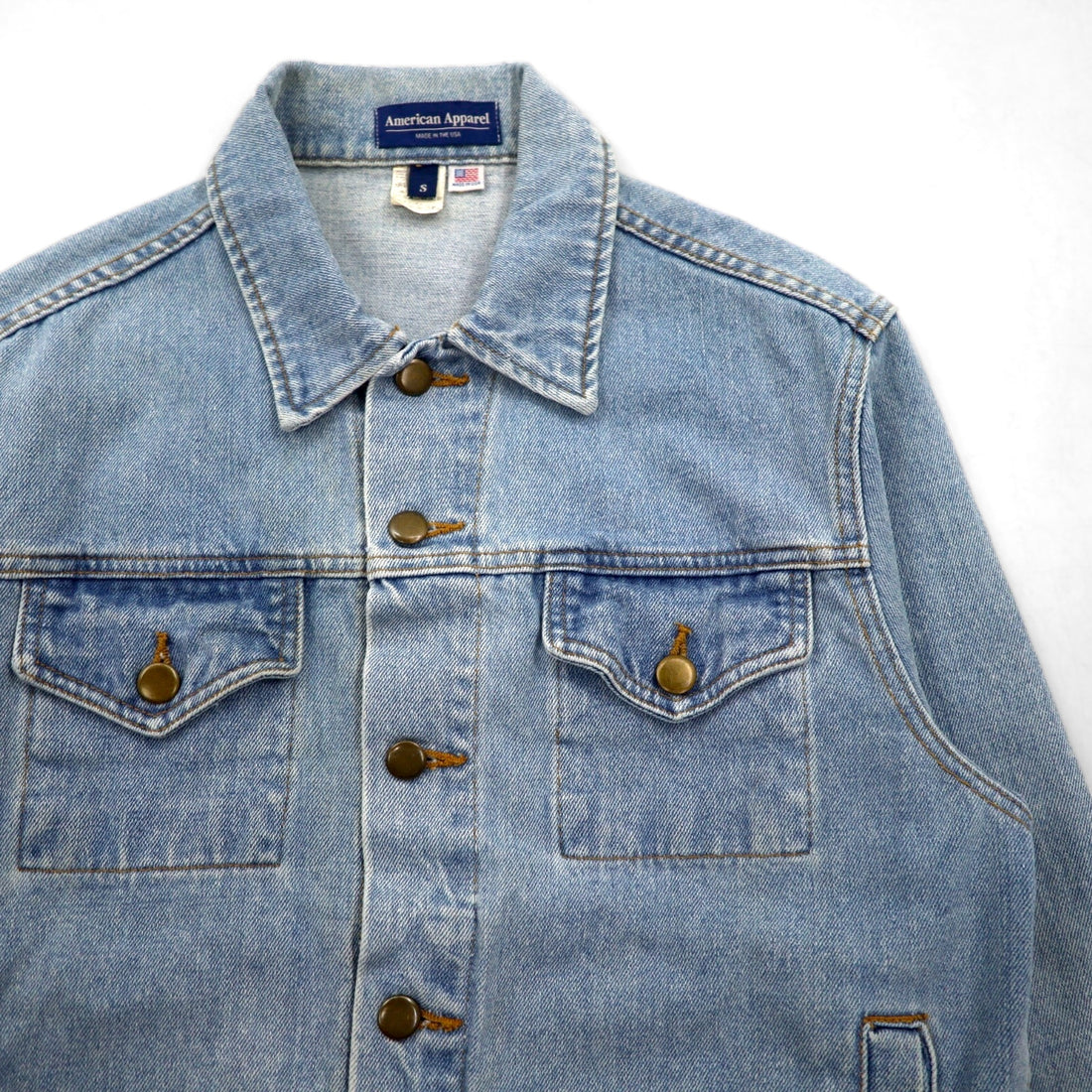 American Apparel USA-Made Denim Jacket, Size S, Indigo and Blue, Cotton