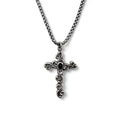 Vintage Silver Cross Necklace ヴィンテージ 浮き唐草彫り クロス 十字架 ネックレス ブラックオニキス シルバー 925