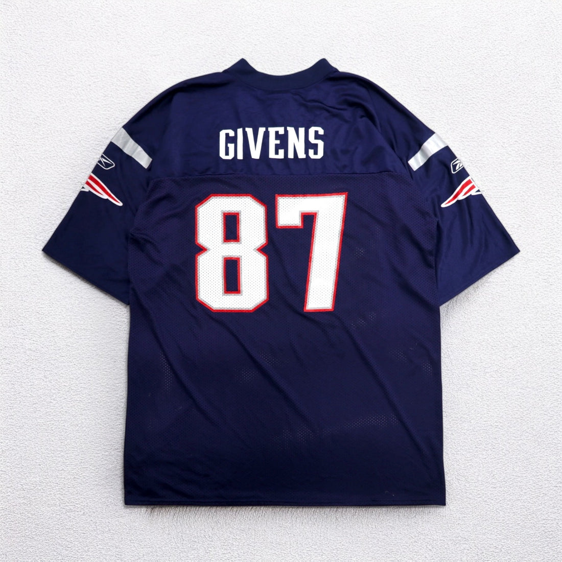 Reebok Game Shirt NFL Patriots Football Uniform XL Navy Mesh Nylon Numbering