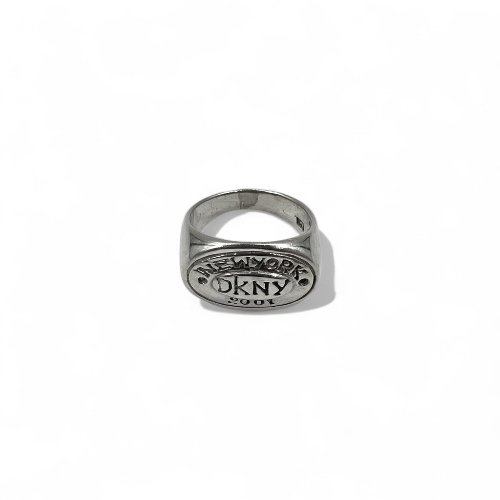 DKNY 00s Signet Ring, Size 15, Silver 925, New York, 2001