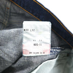 Levi's 00s 501 Straight Denim Jeans, Size M, Indigo and Blue, Button Fly