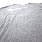 NIKE Swoosh Logo Print T-Shirt XXL Grey Cotton ATHLETIC CUT Big Size Made in El Salvador