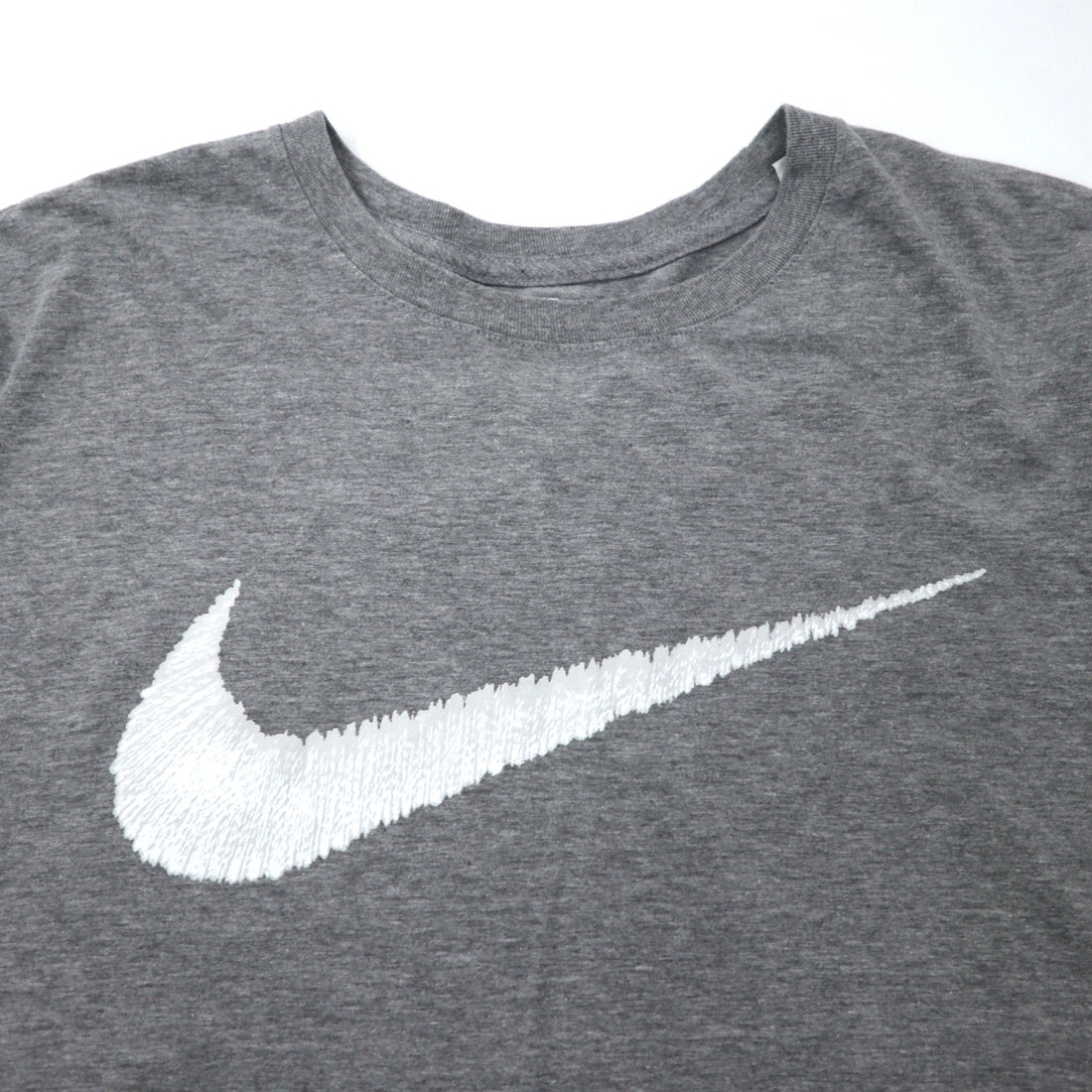 NIKE Swoosh Logo Print T-Shirt XXL Grey Cotton ATHLETIC CUT Big Size Made in El Salvador