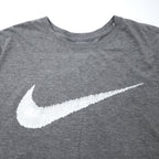 NIKE Swoosh Logo Print T-Shirt XXL Grey Cotton ATHLETIC CUT Big Size Made in El Salvador